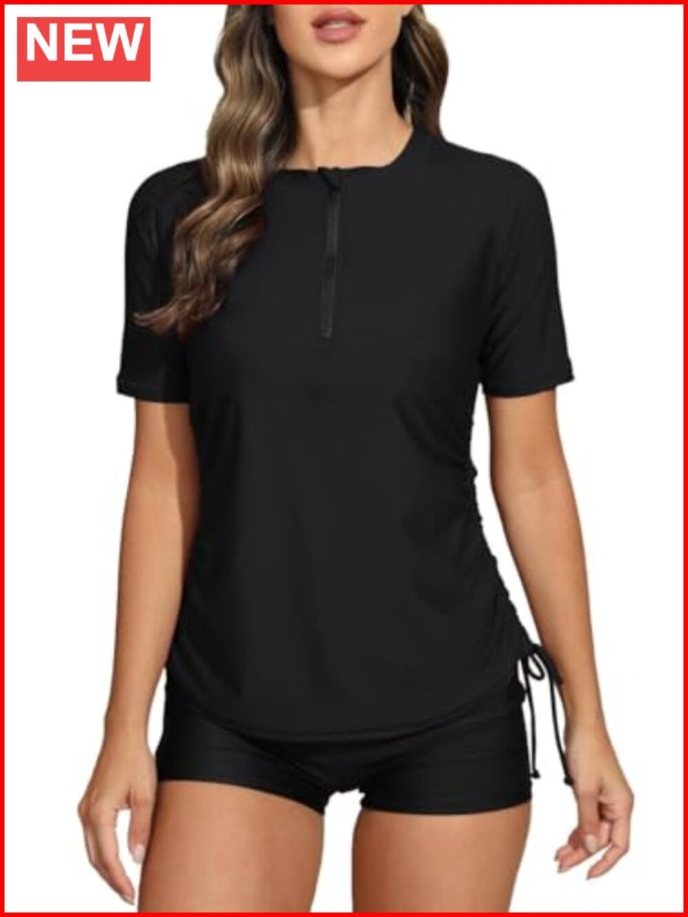 Half Zip Rash Guard Swim Shirt UPF 50+ Quick Dry